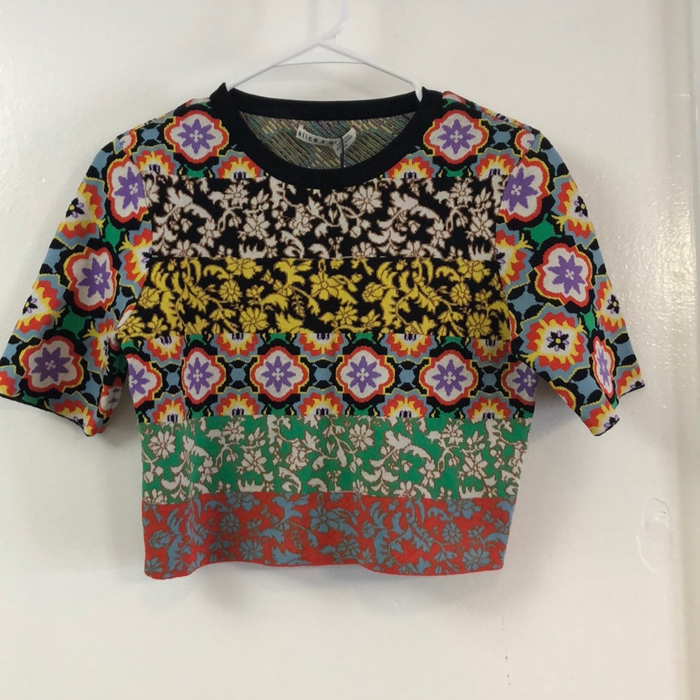 Alice + Olivia patterned crop top